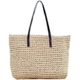 thumbnail image 1 of PIKADINGNIS Women Straw Woven Tote Large Beach Handmade Weaving Shoulder Bag Purse Straw Handbag, 1 of 5