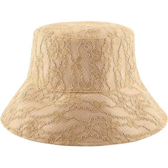 PIKADINGNIS Women Sun Hat Lace Bucket Summer Beach Cap Fashion Packable Double-Side-Wear Reversible Travel Fishing Cap Hat