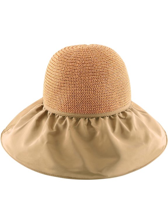 Women Sun Hat Wide Brim Floppy Bucket Hat Fashion Visor Summer Beach Hat Vocation Travel Foldable Cap Bowknot
