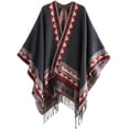 thumbnail image 1 of PIKADINGNIS Women Tassel Shawl Wraps Open Front Poncho Sweater Cardigan Cape Blanket for Party Travel Office, 1 of 6