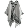 thumbnail image 1 of PIKADINGNIS Women Tassel Shawl Wraps Open Front Poncho Sweater Cardigan Cape Blanket for Party Travel Office, 1 of 6