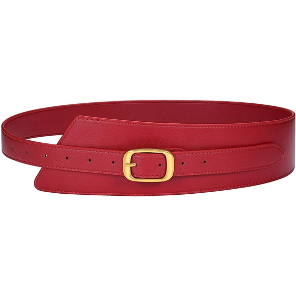 PIKADINGNIS Women Waist Belt Faux Leather Irregular Vintage Wide Dress Belt Retro Wide Waist Cinch Belt for Jumpsuit Coat Costume