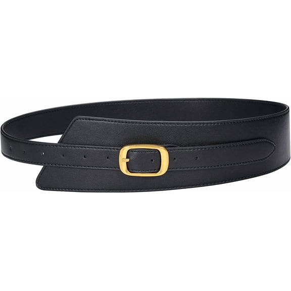 PIKADINGNIS Women Waist Belt Faux Leather Irregular Vintage Wide Dress Belt Retro Wide Waist Cinch Belt for Jumpsuit Coat Costume