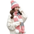 thumbnail image 1 of PIKADINGNIS Women Warm Knit Hat Scarf Glove Fuzzy Soft Winter Bearies Chunky Slouchy Cap, 1 of 6