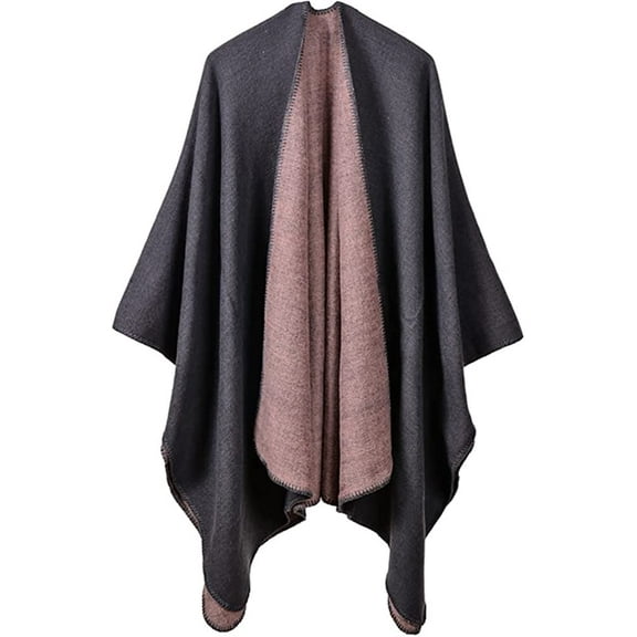 PIKADINGNIS Women Warm Shawl Wraps Poncho Winter Open Front Cardigan Sweater Cape Coat Scarf