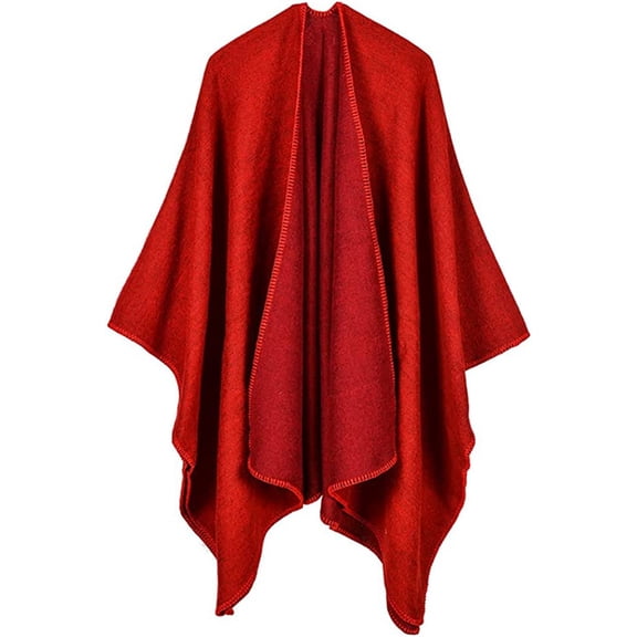 PIKADINGNIS Women Warm Shawl Wraps Poncho Winter Open Front Cardigan Sweater Cape Coat Scarf