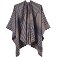 thumbnail image 1 of PIKADINGNIS Women Warm Shawls Open Front Sweater Cape Poncho Winter Wrap Blanket Cardigan Coat, 1 of 5