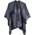 thumbnail image 1 of PIKADINGNIS Women Warm Shawls Open Front Sweater Cape Poncho Winter Wrap Blanket Cardigan Coat, 1 of 5