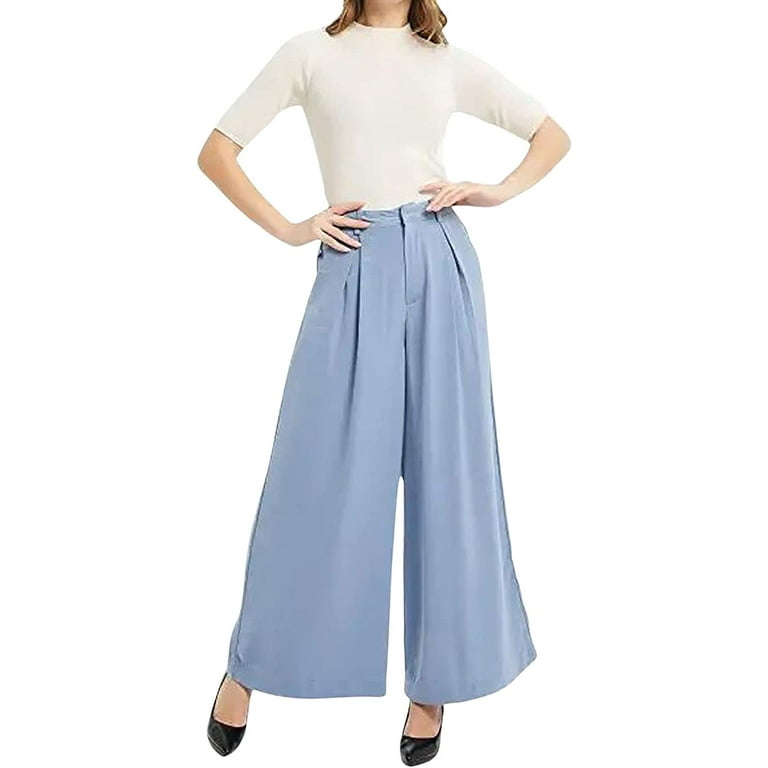 PIKADINGNIS Women Wide Leg Pants Trousers Business Casual Pants Outfits  Office Work Pants Palazzo High Waist 
