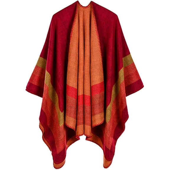 PIKADINGNIS Women Winter Shawl Wraps Warm Kinitted Poncho Large Sweater Open Front Cardigan Cape Thick Long Scarf