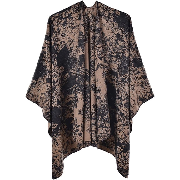 PIKADINGNIS Women Winter Shawl Wraps Warm Poncho Open Front Sweater Coat Scarf Blanket