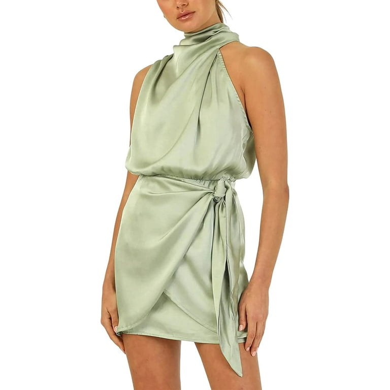 Satin wrap cheap bodycon dress