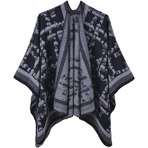 PIKADINGNIS Women's Color Shawl Wraps Fashion Warm Poncho Cardigan Cape Open Front Sweater Coat Winter Blanket Scarf