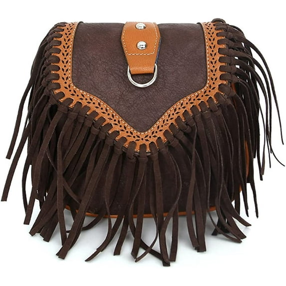 PIKADINGNIS Women’s Crossbody Bag Hobo Shoulder Handbag Retro Bohemian Satchel Purse with Tassel