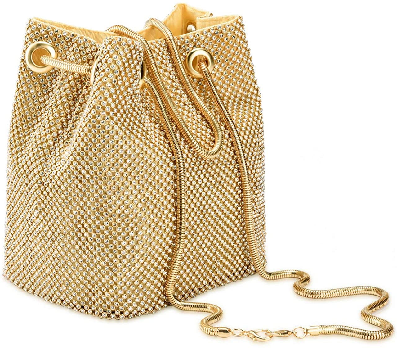 PIKADINGNIS Women's Full Rhinestones Bucket Bag Mini/Small Crossbody ...