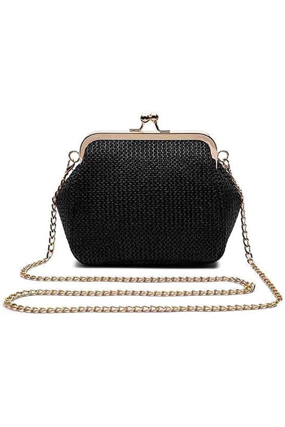 Women's Kiss Lock Shoulder Bag Evening Cluth Bag Retro Handbag Crossbody Purse for Party Casual Commuter Bag