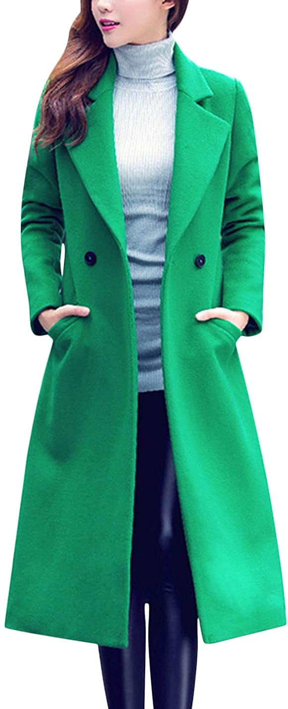  Tanming Women's Warm Double Breasted Wool Pea Coat Trench Coat  Jacket with Hood : Clothing, Shoes & Jewelry