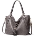 thumbnail image 1 of PIKADINGNIS Women’s Tote Shoulder Bag Leather Hobo Purse Large Top Handle Handbag with Tassels, 1 of 6