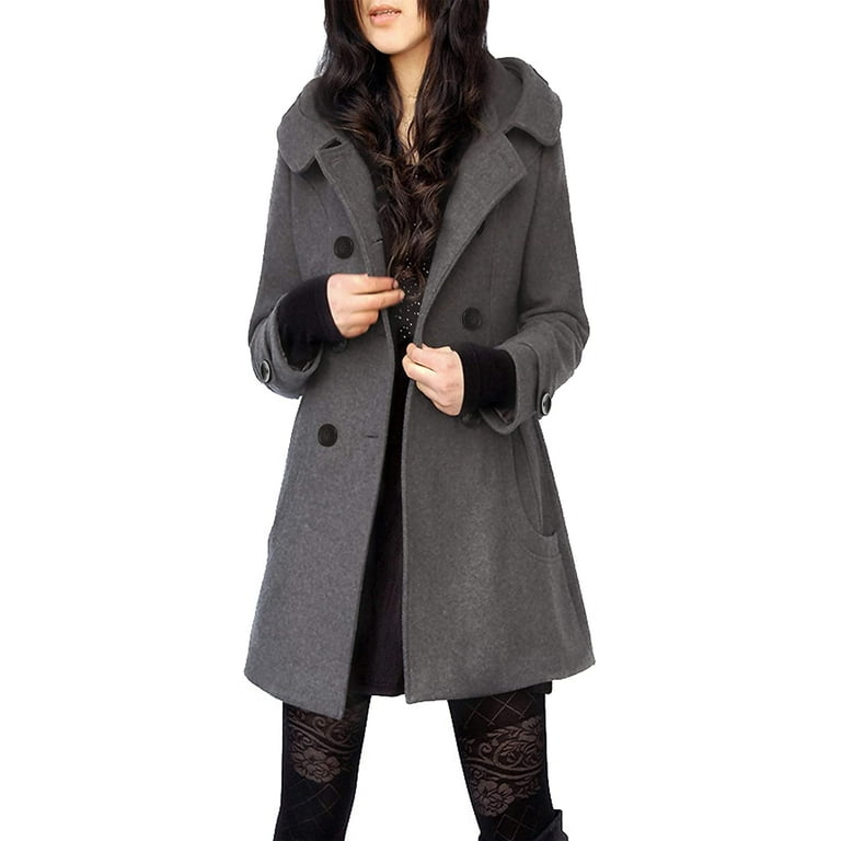 Womens peacoat with fur hotsell hood