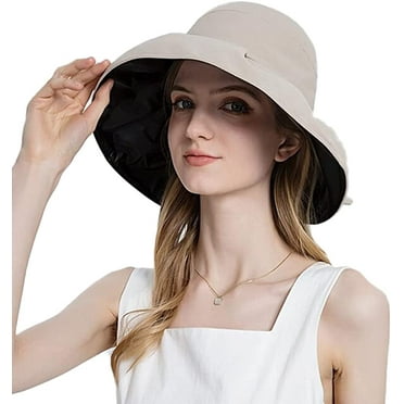 PIKADINGNIS Women's Wide Brim Summer Sun Outdoor UV Protection Hat Foldable Bucket Cap