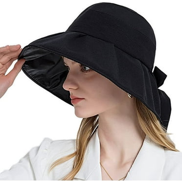 PIKADINGNIS Women's Wide Brim Summer Sun Outdoor UV Protection Hat Foldable Bucket Cap