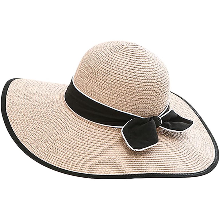 Wide Brim Sun Hats for Women Straw Hat Floppy Striped Beach Hats