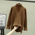 thumbnail image 1 of PIKADINGNIS Womens Turtleneck Sweater Autumn Winter Solid Long Sleeve Knitting Pulloveres Overszied Casual Sweaters Women, 1 of 6