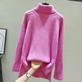 thumbnail image 1 of PIKADINGNIS Womens Turtleneck Sweater Autumn Winter Solid Long Sleeve Knitting Pulloveres Overszied Casual Sweaters Women, 1 of 6