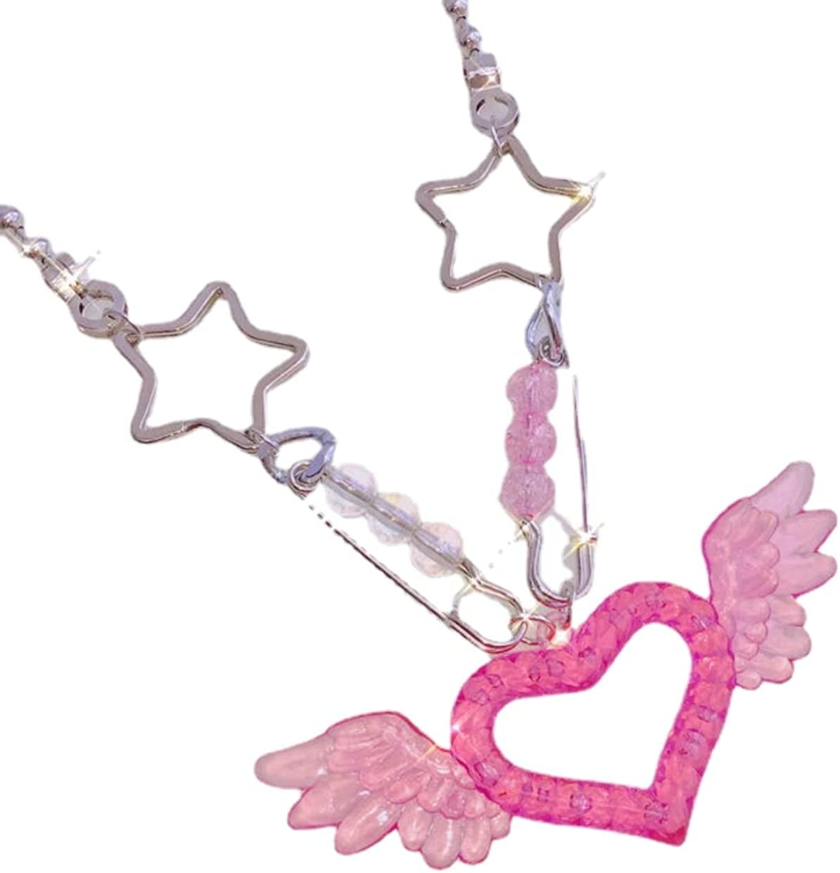 PIKADINGNIS Y2k Necklaces Pink Y2k Accessories Kawaii Necklace Y2k Aesthetic Jewelry Y2k Jewelry