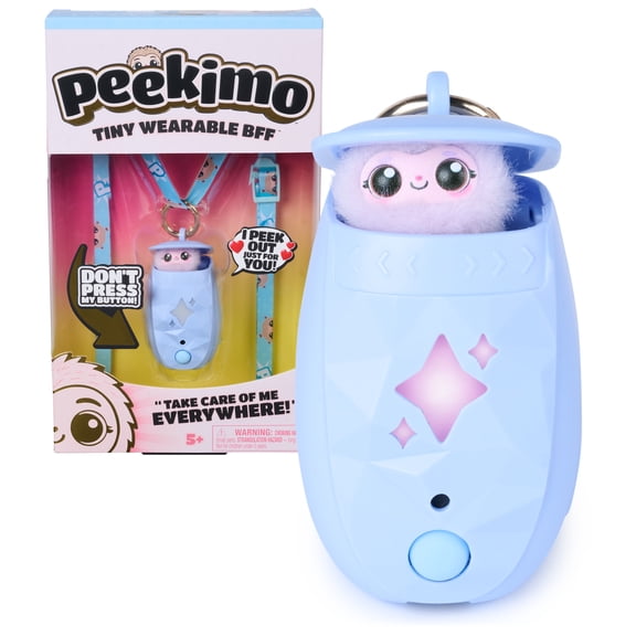 Peekimo, Interactive Pet & Wearable Accessory, 100+ Sounds & Reactions, Blue