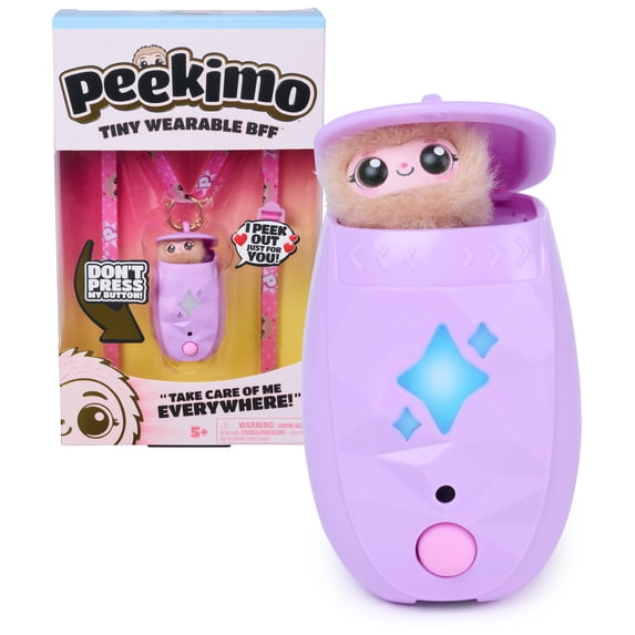 Peekimo, Interactive Pet & Wearable Accessory, 100+ Sounds & Reactions, Purple