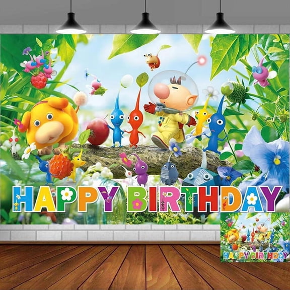 PIKMIN Backdrop Banner Party Supplies Poster Movie Theme Background for Photography Birthday Decorations