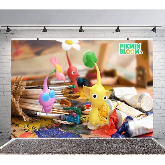 PIKMIN Backdrop Banner Party Supplies Poster Movie Theme Background for Photography Kids Birthday Decorations
