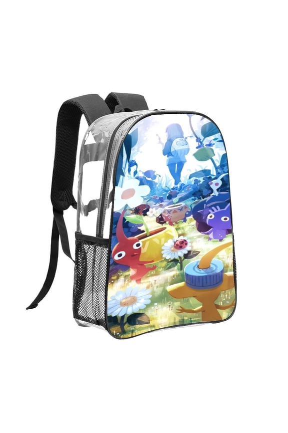 PIKMIN Pattern Transparent Backpack Lightweight And fashionable Showcasing Personality And Leading The Trend