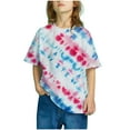 thumbnail image 1 of PIKQLJ Summer Unisex Girls Boys Imitation Cotton Handcrafted Tie Dye Print Basic Tees,Tie Dye Shirt Size 4-13 Hippies Senior Rainbow Tees T Shirts for for Kids 4-13, 1 of 7