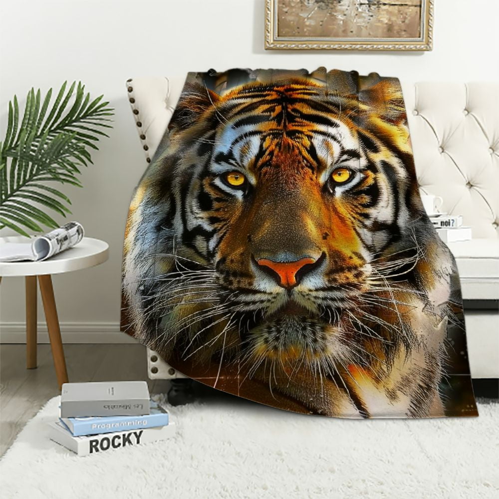 Wuche 3D Tiger Blanket Sofa Soft and Comfortable Plush Blanket