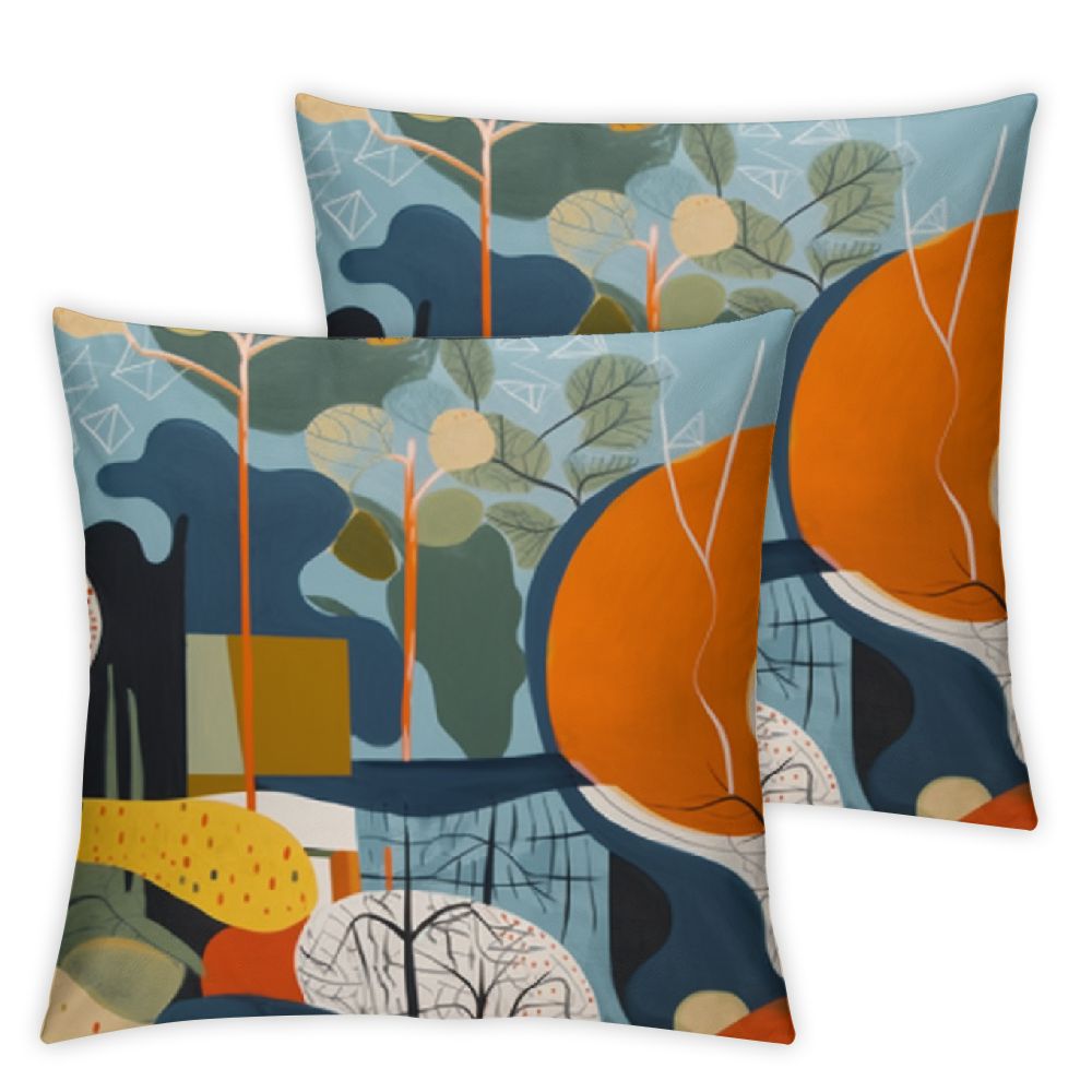 Photo inspiration: Visual Reference: Pikweek Abstract Art Mid Century Modern Throw Pillow Covers Colorful