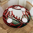 thumbnail image 1 of PIKWEEK  Abstract Baseball Round Fitted Tablecloth  Fitted Table Cloth for Round Table Waterproof Wipeable Round Elastic Table Cloth Circular Table Cover with Elastic Edge, 1 of 7
