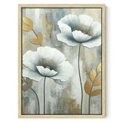 PIKWEEK Abstract Floral Artwork with Gold Foil - Modern Still Life Pictures for Living Room Hallway Farmhouse Decor 12*16inch