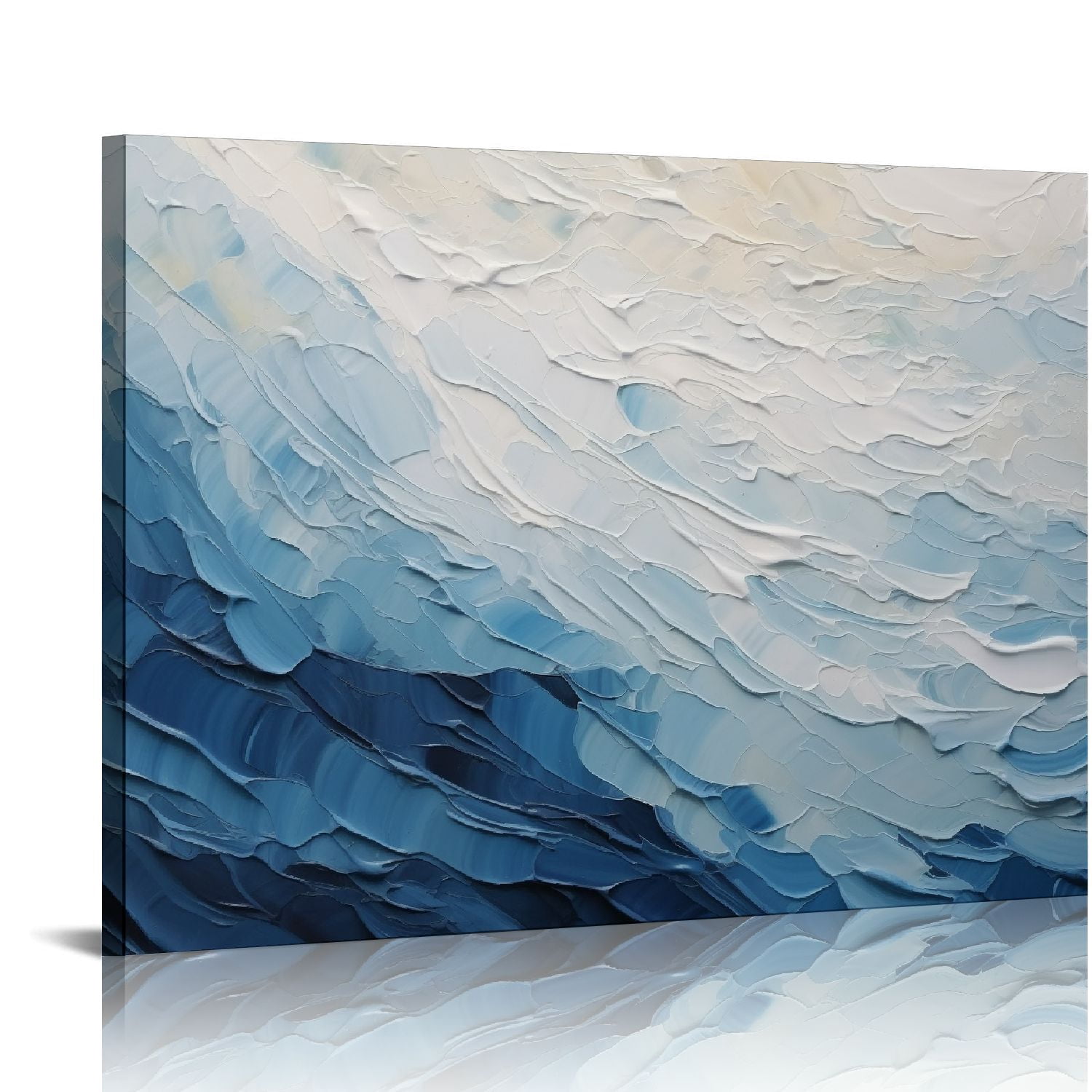 Studio 500 'Moon Over Blue Ocean' Canvas Wall Art – 48x32 Inches, Giclee Reproduction, Made In USA