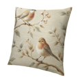 thumbnail image 1 of Wuche  Adorable Bird Throw Pillow Cover Willow Branch Cute Robin Rustic Vintage Animal Watercolor Print Cozy Square Cushion Case for Men Women Boys Girls Room Home Decor  18x18 Inch Short plush, 1 of 5
