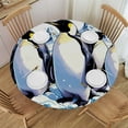 thumbnail image 1 of PIKWEEK Animal Penguins Round Tablecloth with Elastic Edge Tablecloth Spill Proof Washable Table Cover for Kitchen Dining Party Outdoor Decor, 1 of 7
