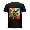 thumbnail image 1 of Wuche  Art retro airplane propeller poster airplane engine painting, design shirt, art display, outer space T-shirt gift casual breathable men, women, boys and girls Black, 1 of 4