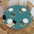 thumbnail image 1 of PIKWEEK  Astronaut Earth Pattern Fitted Round Table Cover with Elastic Protector Table Kitchen Dinner Waterproof Oil-Proof Tablecloth, 1 of 7