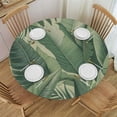 thumbnail image 1 of PIKWEEK Banana Leaves Round Tablecloth - Full Width Single-Sided Printing White, 1 of 8