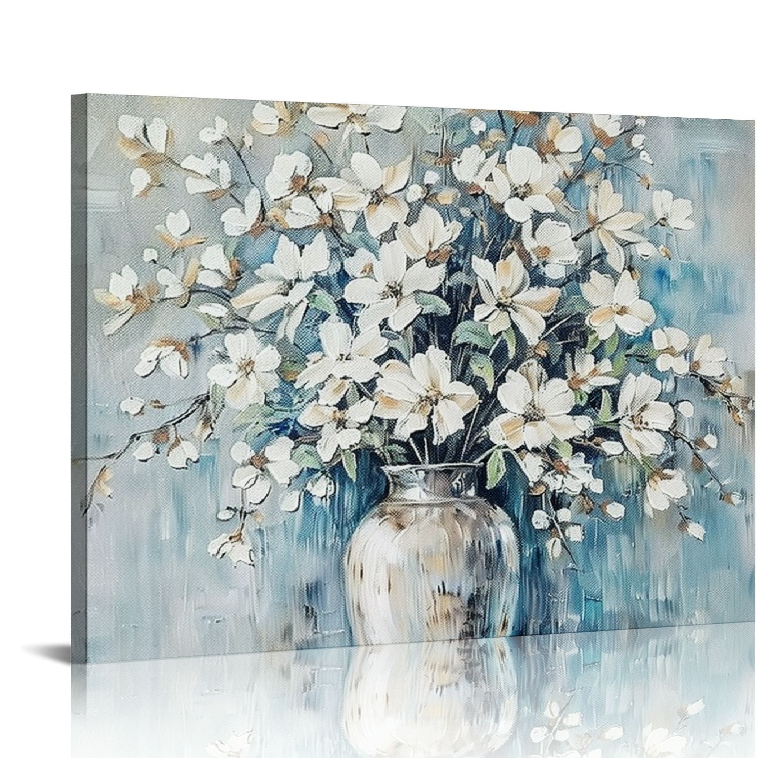 PIKWEEK Bathroom Canvas Wall Decor Vintage Flower Theme Painting ...