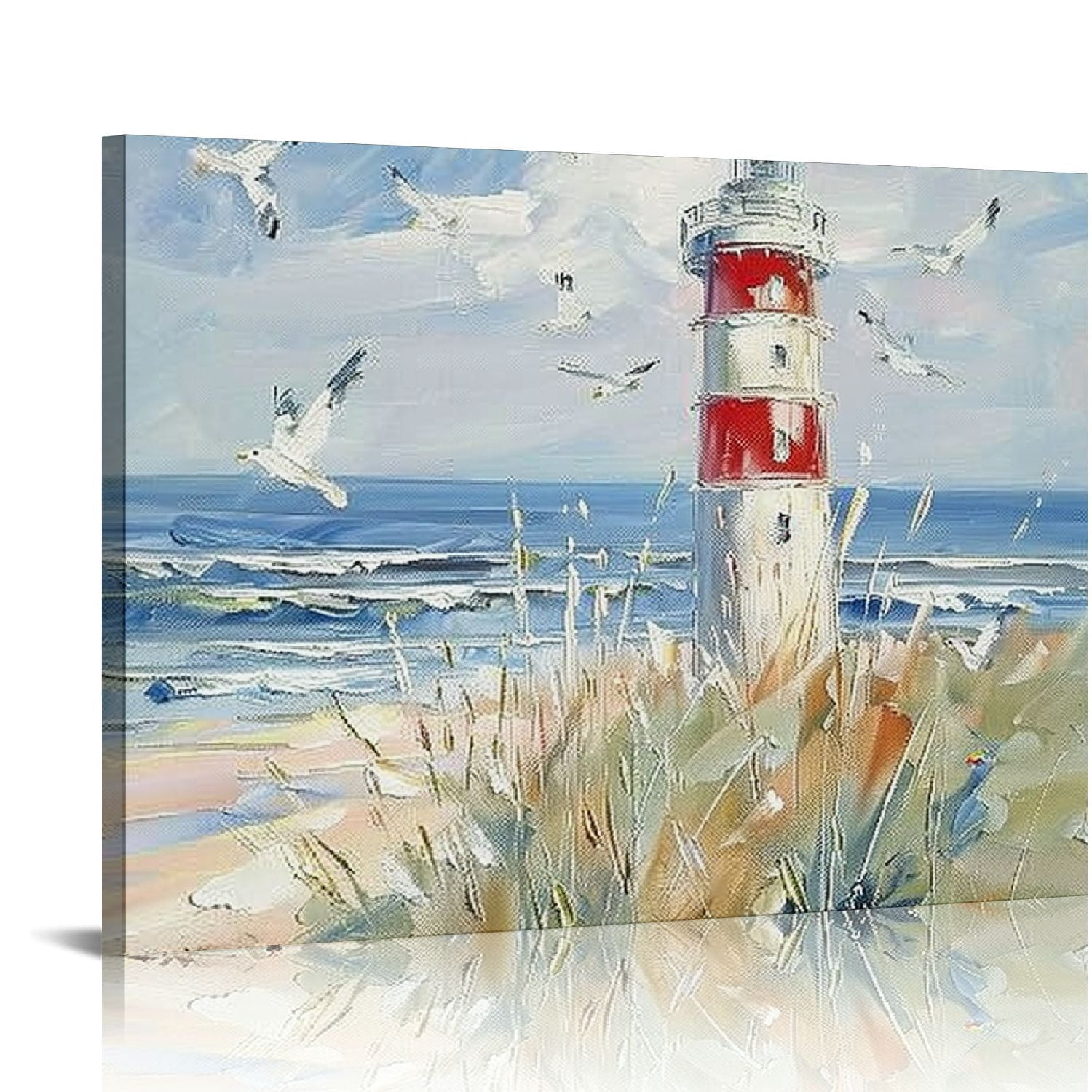 Quadro Faro Con Cornice 9x7” – Wee Blue Coo – Stampa Artistica “Lighthouse Sea Set You Free”