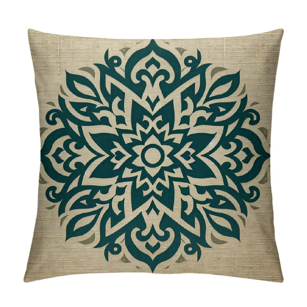 PIKWEEK Beachy Accent Pillow Covers 18x18 Inch Nautical Decoration for The Home Beach Decorative