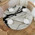 thumbnail image 1 of PIKWEEK Black And Beige Abstract Neutral Abstract Prints Abstract Minimalist Abstract Line Tablecloth White, 1 of 8