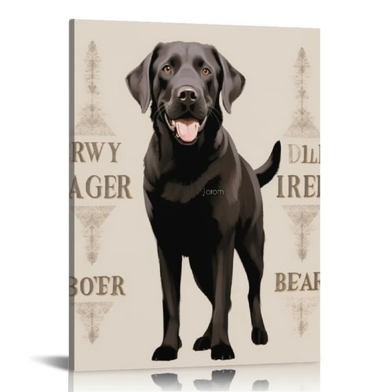 Wuche Black Labrador Retriever Dog Wall Art - Decor Print - Makes a Great Gift Under $15 for Dog & Pet Animal Lovers 16x20 in